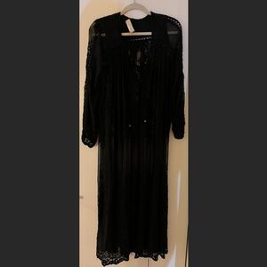 Zimmerman Black Sheer Embroidered Lace Dress - Size 1